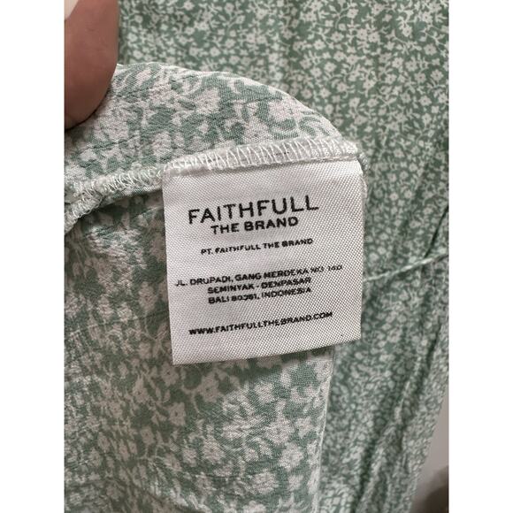 Faithfull The Brand Chiara Green Floral Wrap Midi Dress Size Small 4 - Picture 13 of 13